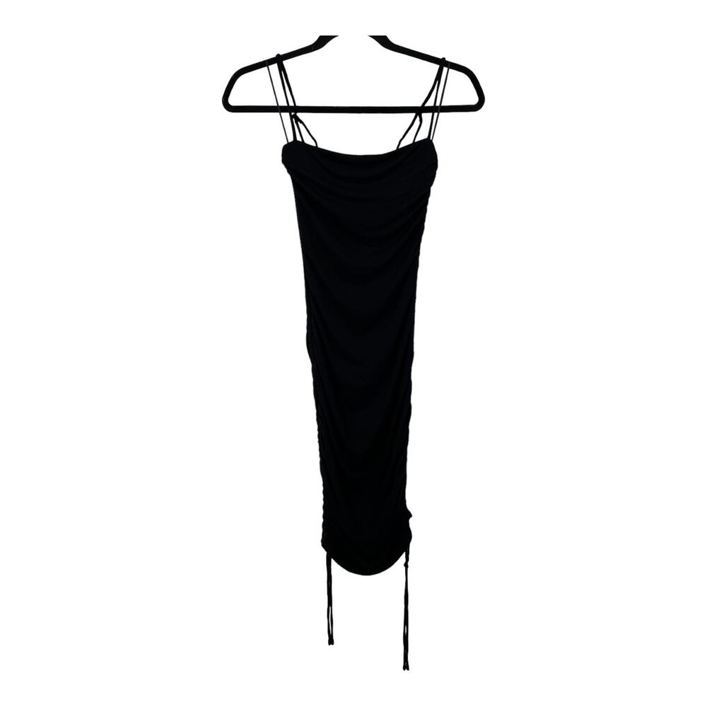 Good American Dress ruched sleeveless black size 0 (XS)